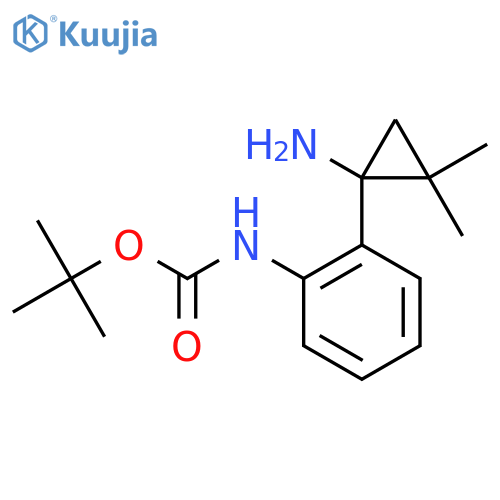 tert-butyl N-2-(1-amino-2,2-dimethylcyclopropyl)phenylcarbamate structure