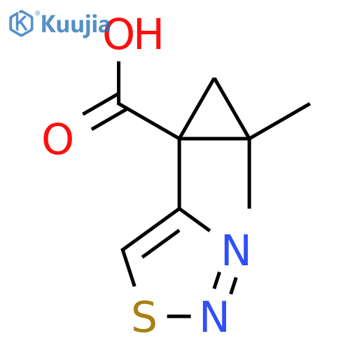 2,2-dimethyl-1-(1,2,3-thiadiazol-4-yl)cyclopropane-1-carboxylic acid structure