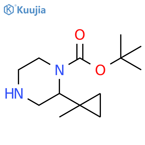 tert-butyl 2-(1-methylcyclopropyl)piperazine-1-carboxylate structure