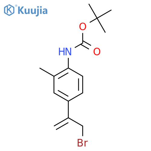 tert-butyl N-4-(3-bromoprop-1-en-2-yl)-2-methylphenylcarbamate structure