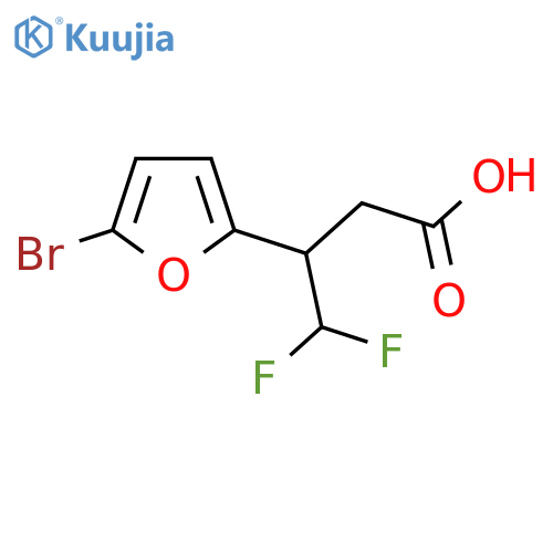 3-(5-bromofuran-2-yl)-4,4-difluorobutanoic acid structure