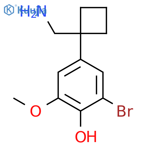4-1-(aminomethyl)cyclobutyl-2-bromo-6-methoxyphenol structure