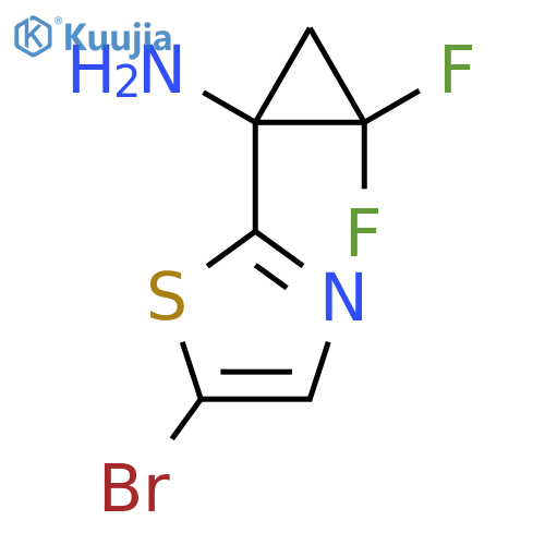 1-(5-bromo-1,3-thiazol-2-yl)-2,2-difluorocyclopropan-1-amine structure