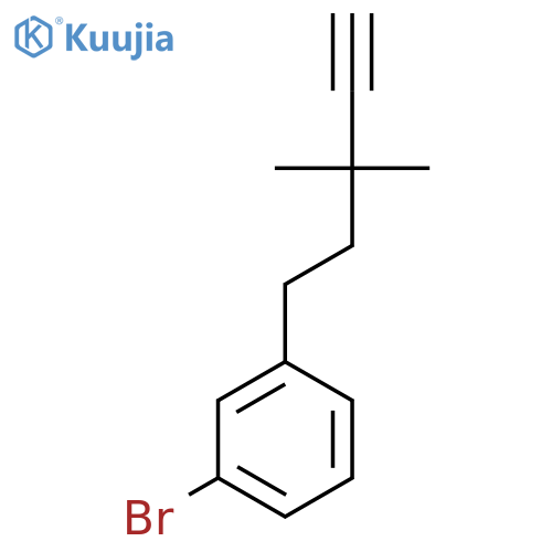 1-bromo-3-(3,3-dimethylpent-4-yn-1-yl)benzene structure