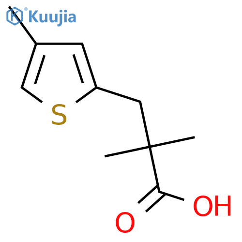 2,2-dimethyl-3-(4-methylthiophen-2-yl)propanoic acid structure
