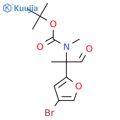 tert-butyl N-2-(4-bromofuran-2-yl)-1-oxopropan-2-yl-N-methylcarbamate structure