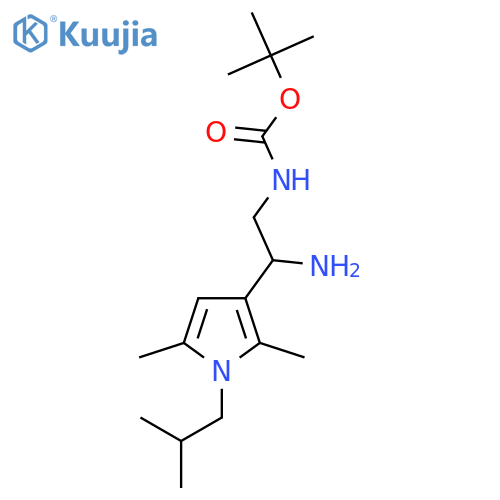 tert-butyl N-{2-amino-2-2,5-dimethyl-1-(2-methylpropyl)-1H-pyrrol-3-ylethyl}carbamate structure