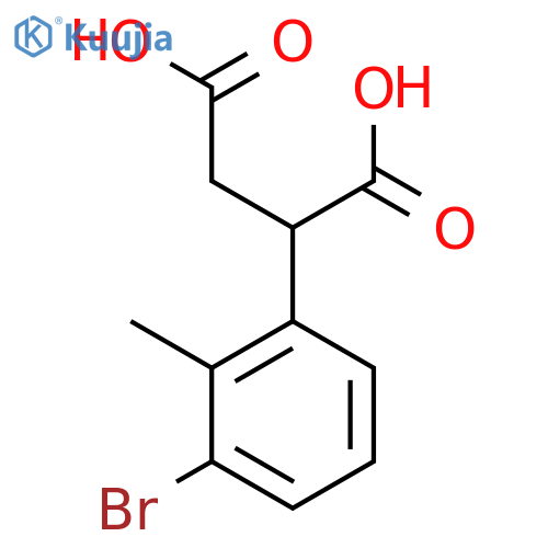 2-(3-bromo-2-methylphenyl)butanedioic acid structure