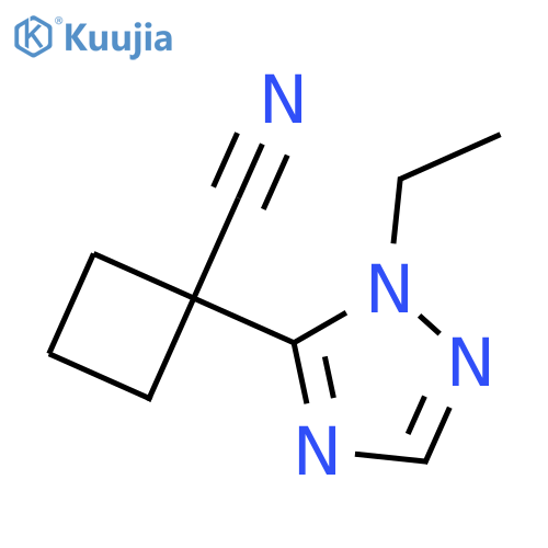 1-(1-ethyl-1H-1,2,4-triazol-5-yl)cyclobutane-1-carbonitrile structure