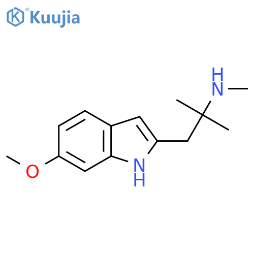 1-(6-methoxy-1H-indol-2-yl)-2-methylpropan-2-yl(methyl)amine structure