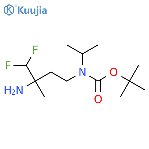 tert-butyl N-(3-amino-4,4-difluoro-3-methylbutyl)-N-(propan-2-yl)carbamate structure
