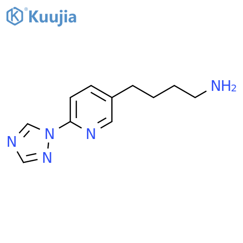 4-6-(1H-1,2,4-triazol-1-yl)pyridin-3-ylbutan-1-amine structure