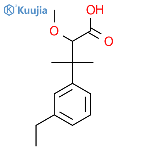3-(3-ethylphenyl)-2-methoxy-3-methylbutanoic acid structure