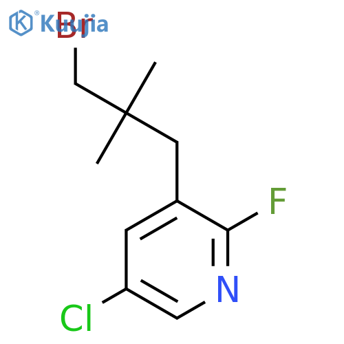 3-(3-bromo-2,2-dimethylpropyl)-5-chloro-2-fluoropyridine structure