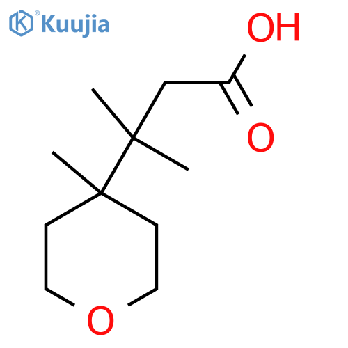 3-methyl-3-(4-methyloxan-4-yl)butanoic acid structure