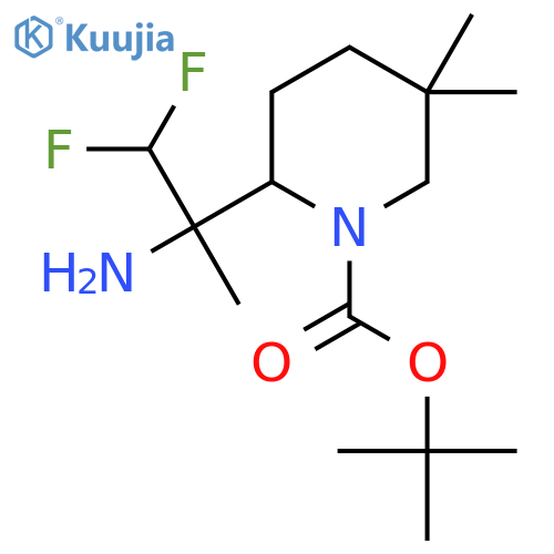 tert-butyl 2-(2-amino-1,1-difluoropropan-2-yl)-5,5-dimethylpiperidine-1-carboxylate structure