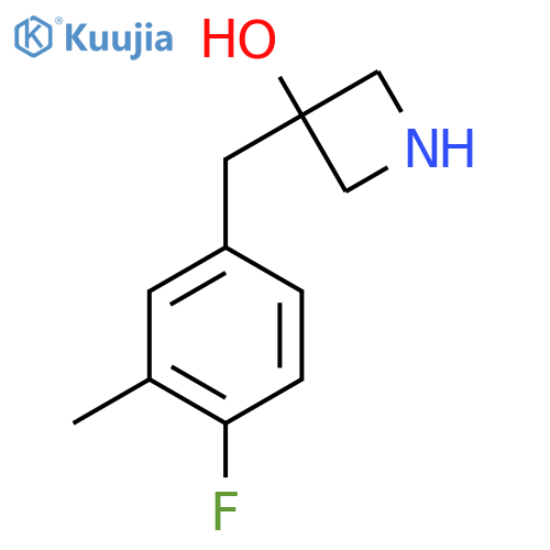 3-(4-fluoro-3-methylphenyl)methylazetidin-3-ol structure