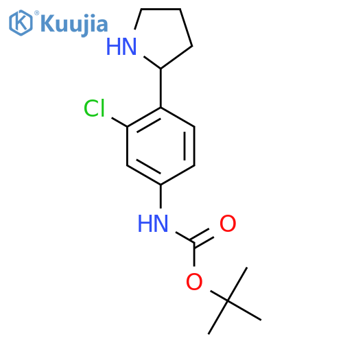 tert-butyl N-3-chloro-4-(pyrrolidin-2-yl)phenylcarbamate structure