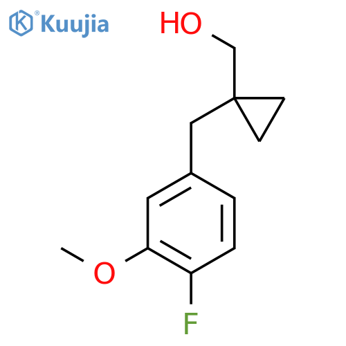 {1-(4-fluoro-3-methoxyphenyl)methylcyclopropyl}methanol structure