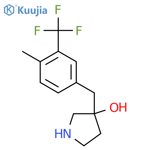 3-{4-methyl-3-(trifluoromethyl)phenylmethyl}pyrrolidin-3-ol structure