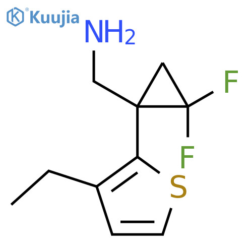 1-(3-ethylthiophen-2-yl)-2,2-difluorocyclopropylmethanamine structure