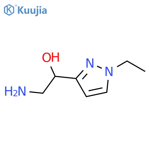2-amino-1-(1-ethyl-1H-pyrazol-3-yl)ethan-1-ol structure