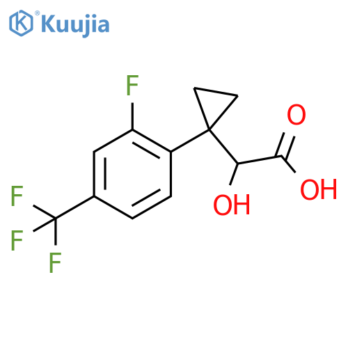 2-{1-2-fluoro-4-(trifluoromethyl)phenylcyclopropyl}-2-hydroxyacetic acid structure
