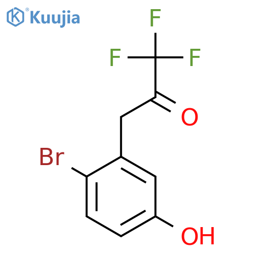 3-(2-bromo-5-hydroxyphenyl)-1,1,1-trifluoropropan-2-one structure
