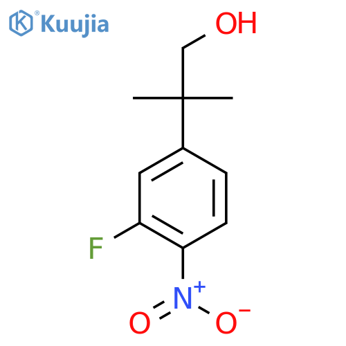 2-(3-fluoro-4-nitrophenyl)-2-methylpropan-1-ol structure
