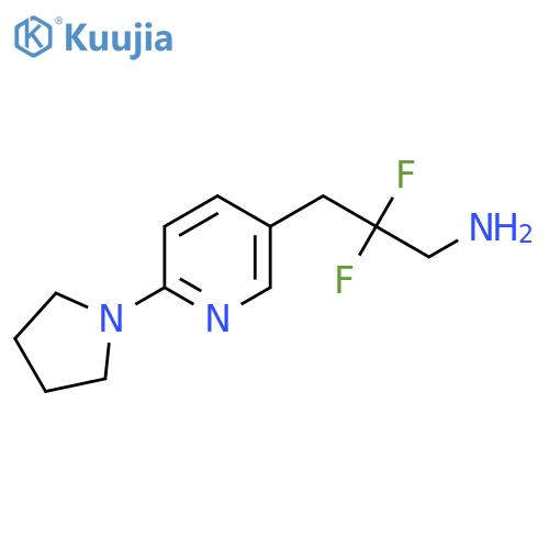 2,2-difluoro-3-6-(pyrrolidin-1-yl)pyridin-3-ylpropan-1-amine structure