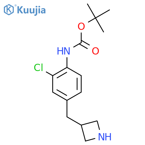 tert-butyl N-{4-(azetidin-3-yl)methyl-2-chlorophenyl}carbamate structure