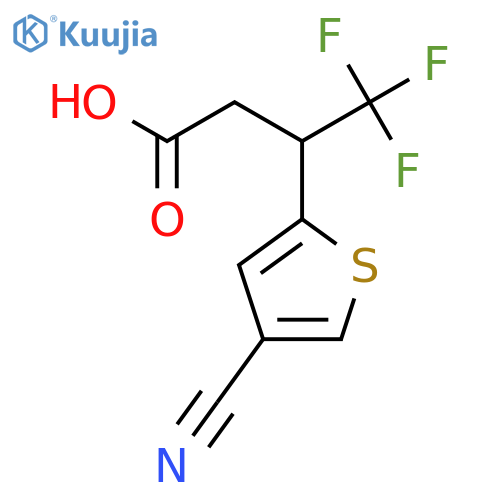 3-(4-cyanothiophen-2-yl)-4,4,4-trifluorobutanoic acid structure