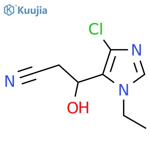 3-(4-chloro-1-ethyl-1H-imidazol-5-yl)-3-hydroxypropanenitrile structure