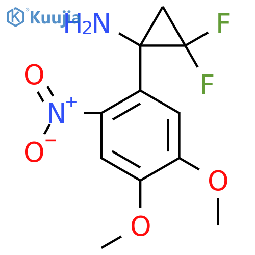 1-(4,5-dimethoxy-2-nitrophenyl)-2,2-difluorocyclopropan-1-amine structure