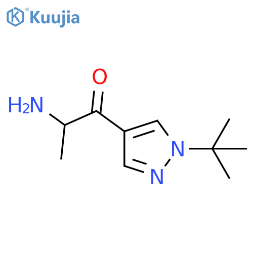 2-amino-1-(1-tert-butyl-1H-pyrazol-4-yl)propan-1-one structure