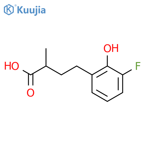 4-(3-fluoro-2-hydroxyphenyl)-2-methylbutanoic acid structure