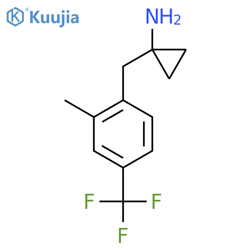 1-{2-methyl-4-(trifluoromethyl)phenylmethyl}cyclopropan-1-amine structure