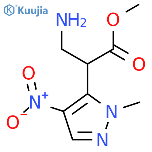 methyl 3-amino-2-(1-methyl-4-nitro-1H-pyrazol-5-yl)propanoate structure