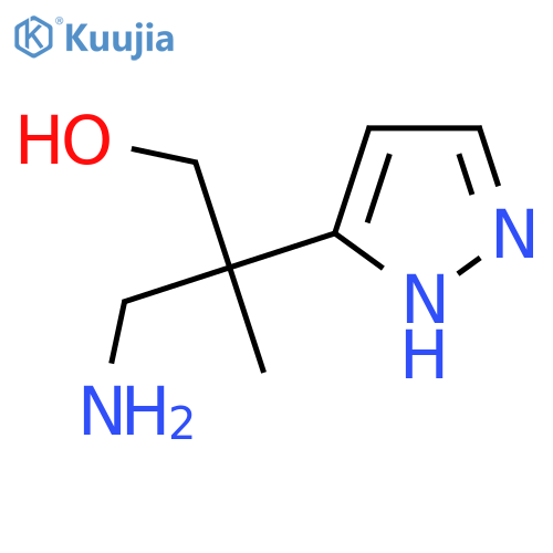 3-amino-2-methyl-2-(1H-pyrazol-3-yl)propan-1-ol structure