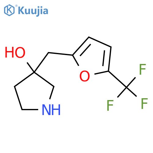 3-{5-(trifluoromethyl)furan-2-ylmethyl}pyrrolidin-3-ol structure