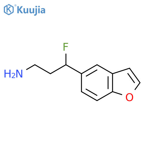 3-(1-benzofuran-5-yl)-3-fluoropropan-1-amine structure