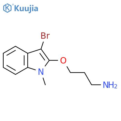 3-(3-bromo-1-methyl-1H-indol-2-yl)oxypropan-1-amine structure