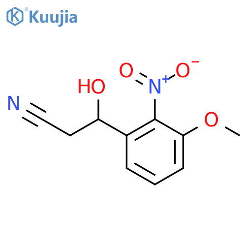 3-hydroxy-3-(3-methoxy-2-nitrophenyl)propanenitrile structure