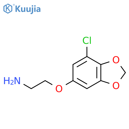 2-(7-chloro-1,3-dioxaindan-5-yl)oxyethan-1-amine structure
