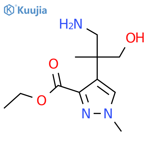 ethyl 4-(1-amino-3-hydroxy-2-methylpropan-2-yl)-1-methyl-1H-pyrazole-3-carboxylate structure
