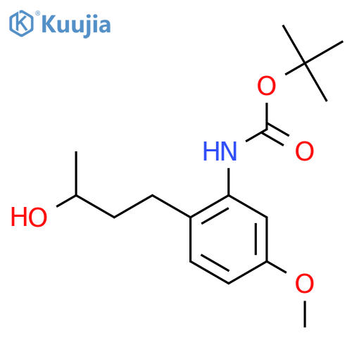 tert-butyl N-2-(3-hydroxybutyl)-5-methoxyphenylcarbamate structure