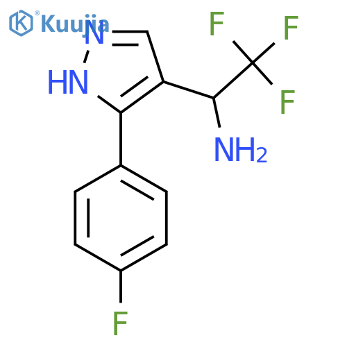 2,2,2-trifluoro-1-3-(4-fluorophenyl)-1H-pyrazol-4-ylethan-1-amine structure
