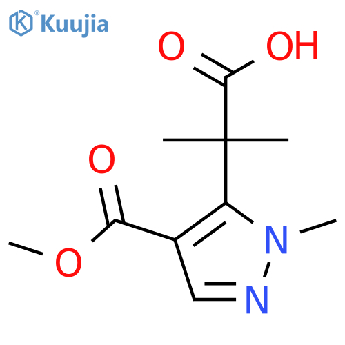 2-4-(methoxycarbonyl)-1-methyl-1H-pyrazol-5-yl-2-methylpropanoic acid structure