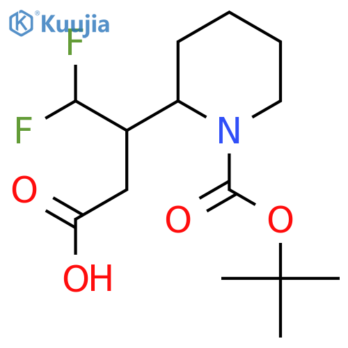 3-{1-(tert-butoxy)carbonylpiperidin-2-yl}-4,4-difluorobutanoic acid structure