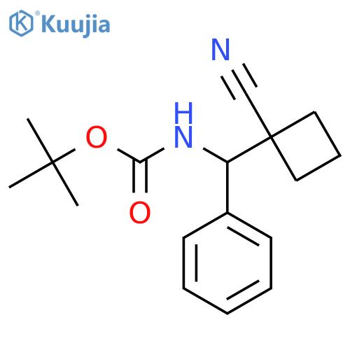tert-butyl N-(1-cyanocyclobutyl)(phenyl)methylcarbamate structure